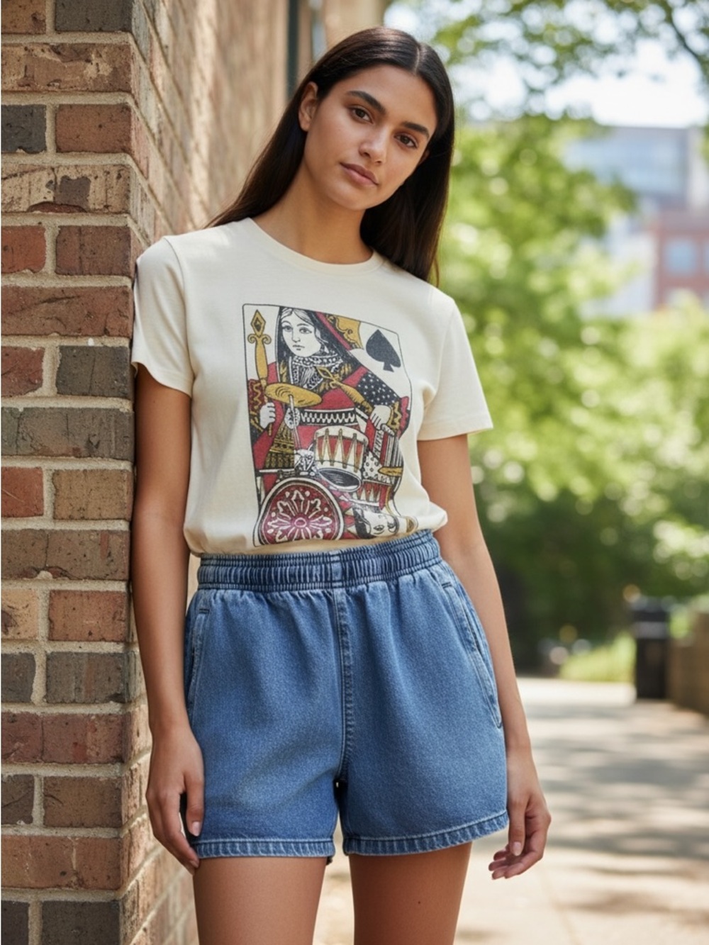 🔥 Lucky Brand Queen of Spades Tee L NWOT  Vintage Vibes 🔥